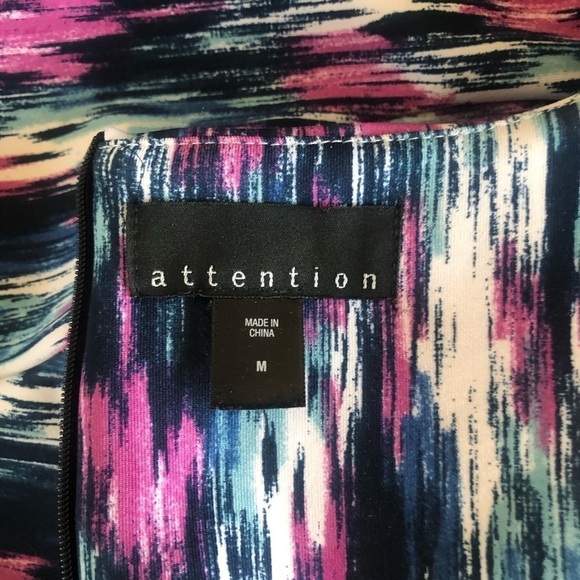 Attention Cap Sleeve Multicolor Hi Low Fitted Dress Size M - Picture 8 of 9